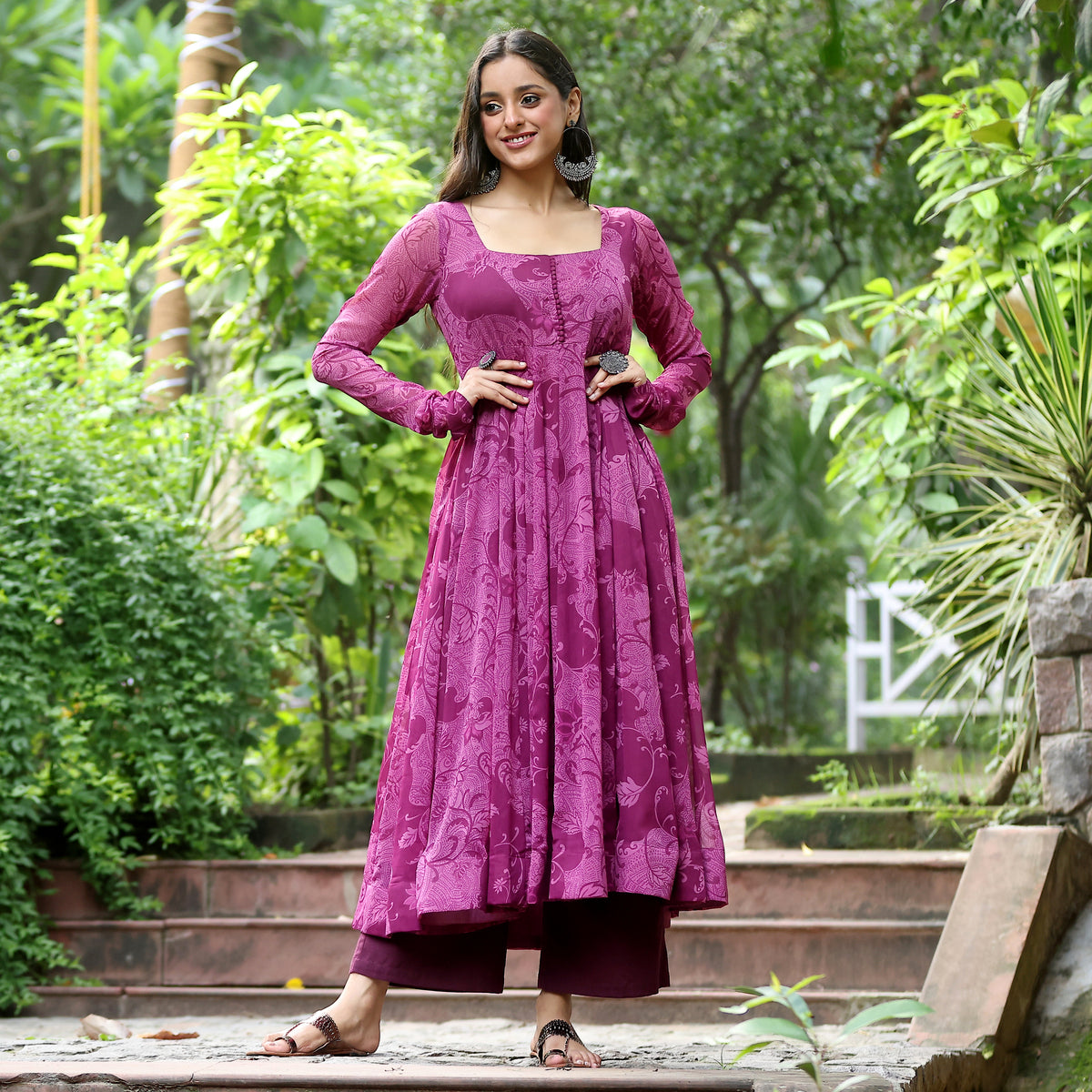 Petunia Chiffon Flare Kurta