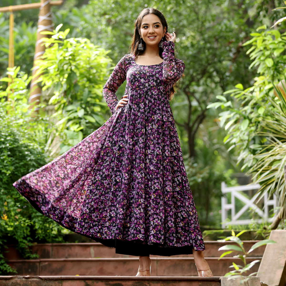 Kalindi Flare Gerogette Kurta Kameez co kalindi-flare-gerogette-kurta-kameez-co