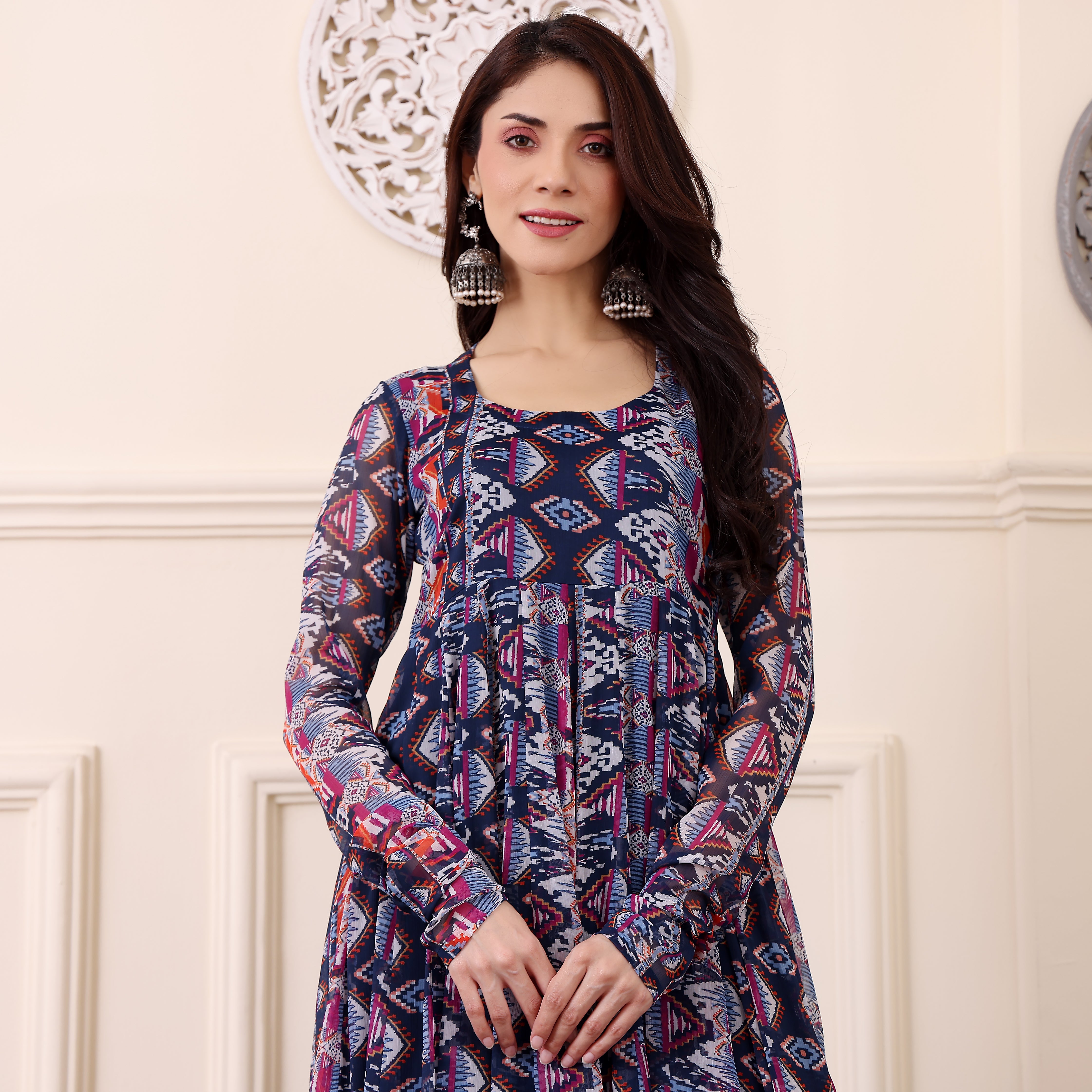 Ahani Georgette Kalidaar Kurta