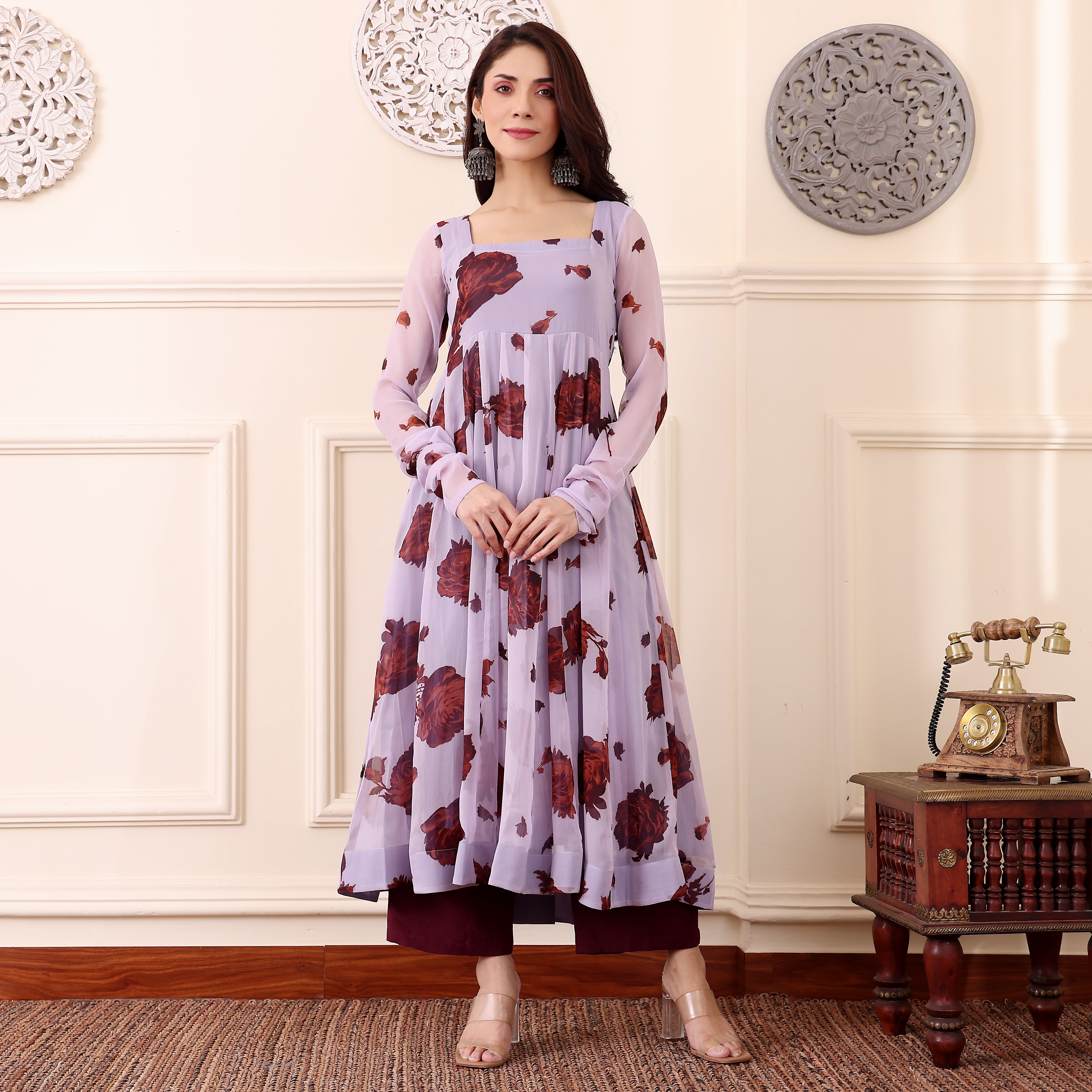 Vayuna Chiffon kalidar Kurta