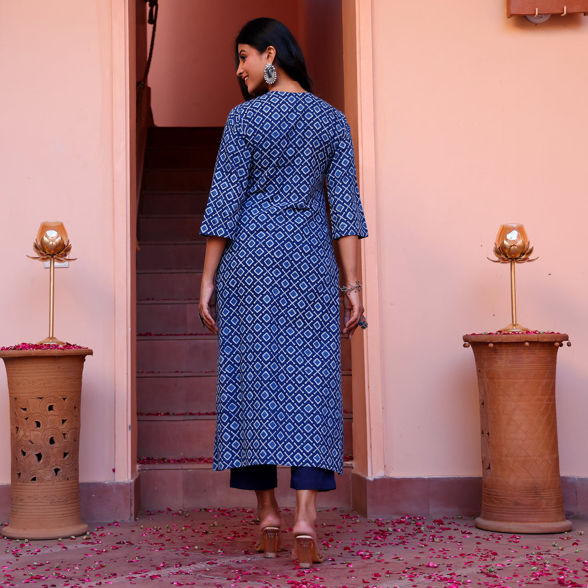Indigo Naveli Cotton Block Printed Set Kameez co indigo-naveli-cotton-block-printed-set-kameez-co