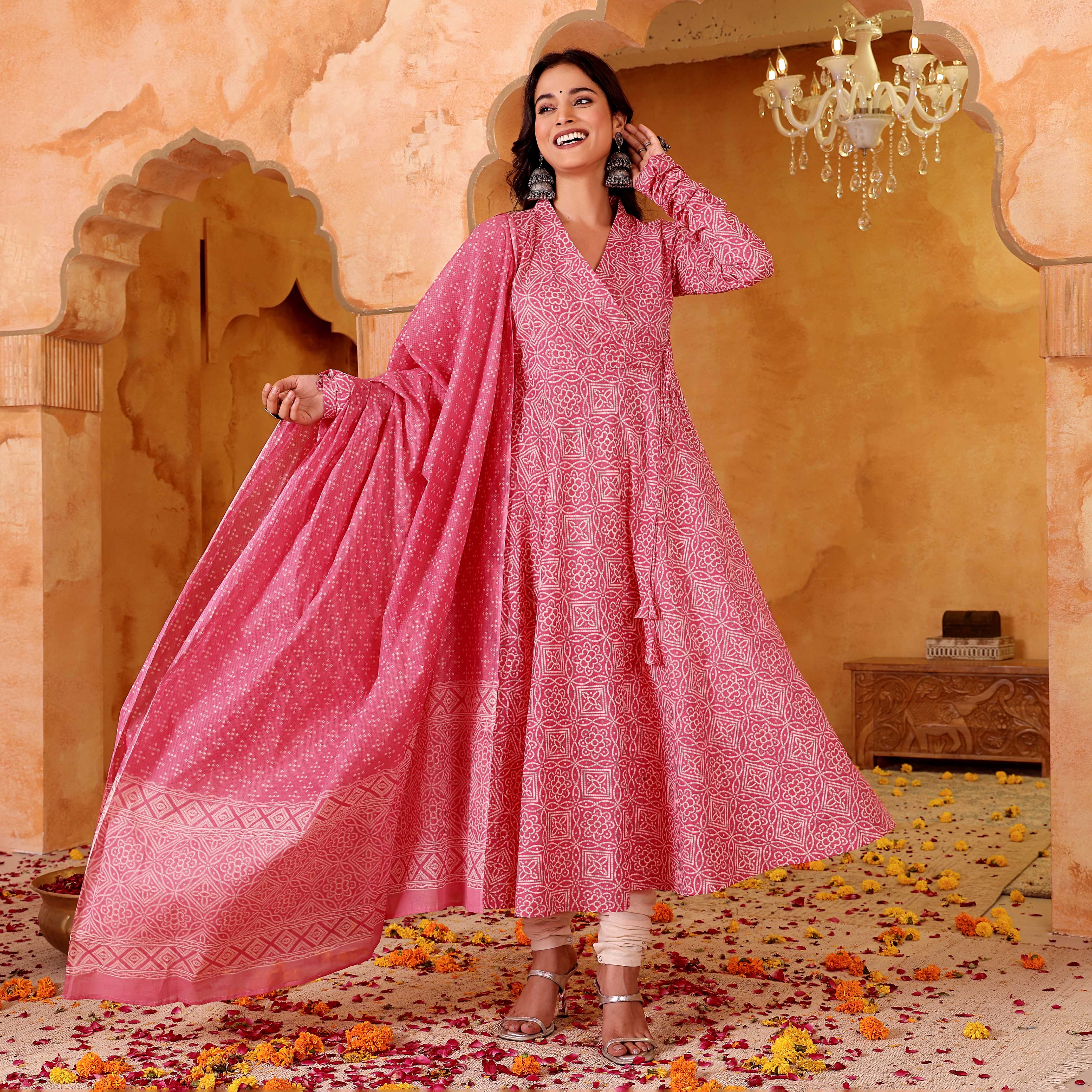 Rekha Pink Cotton Set