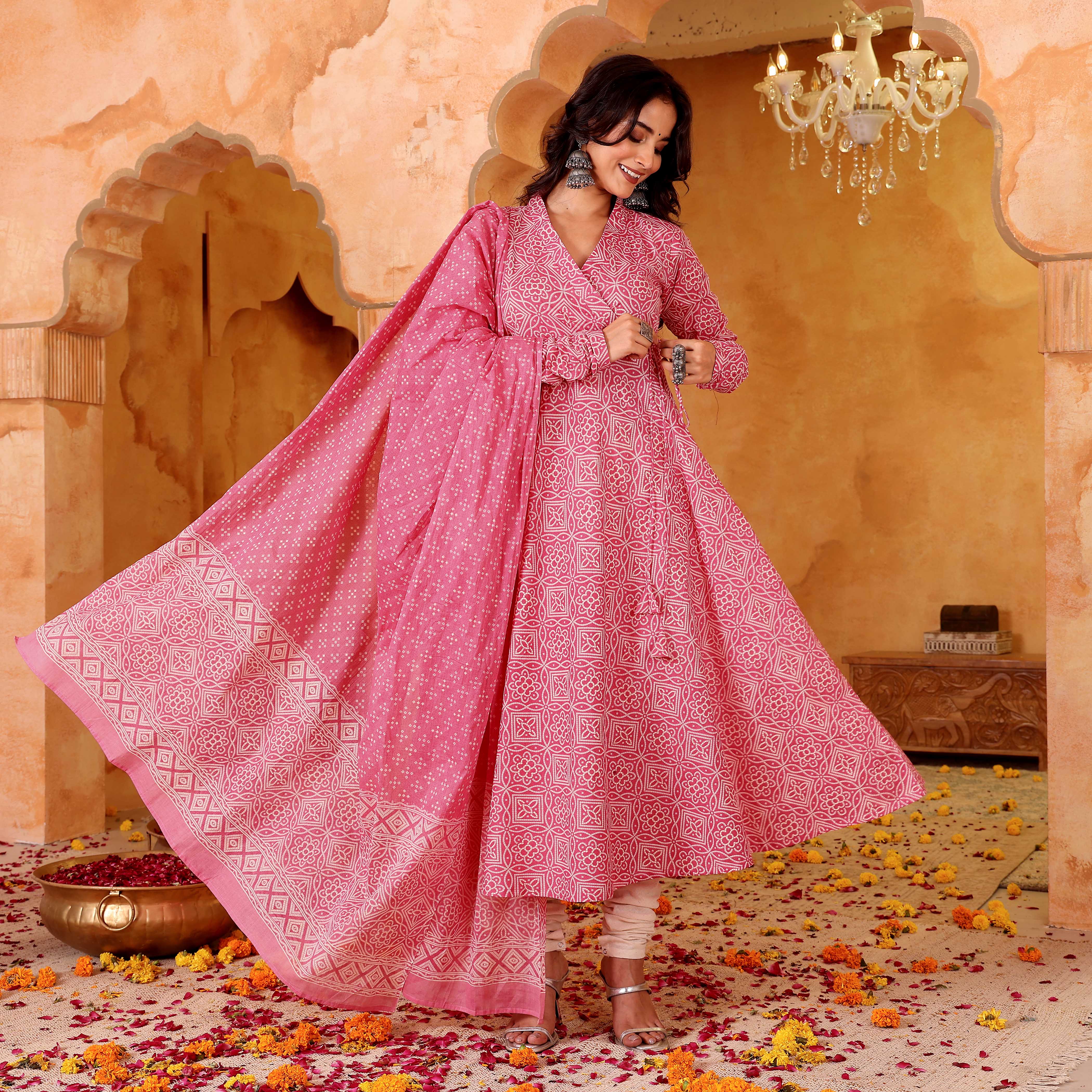 Rekha Pink Cotton Set