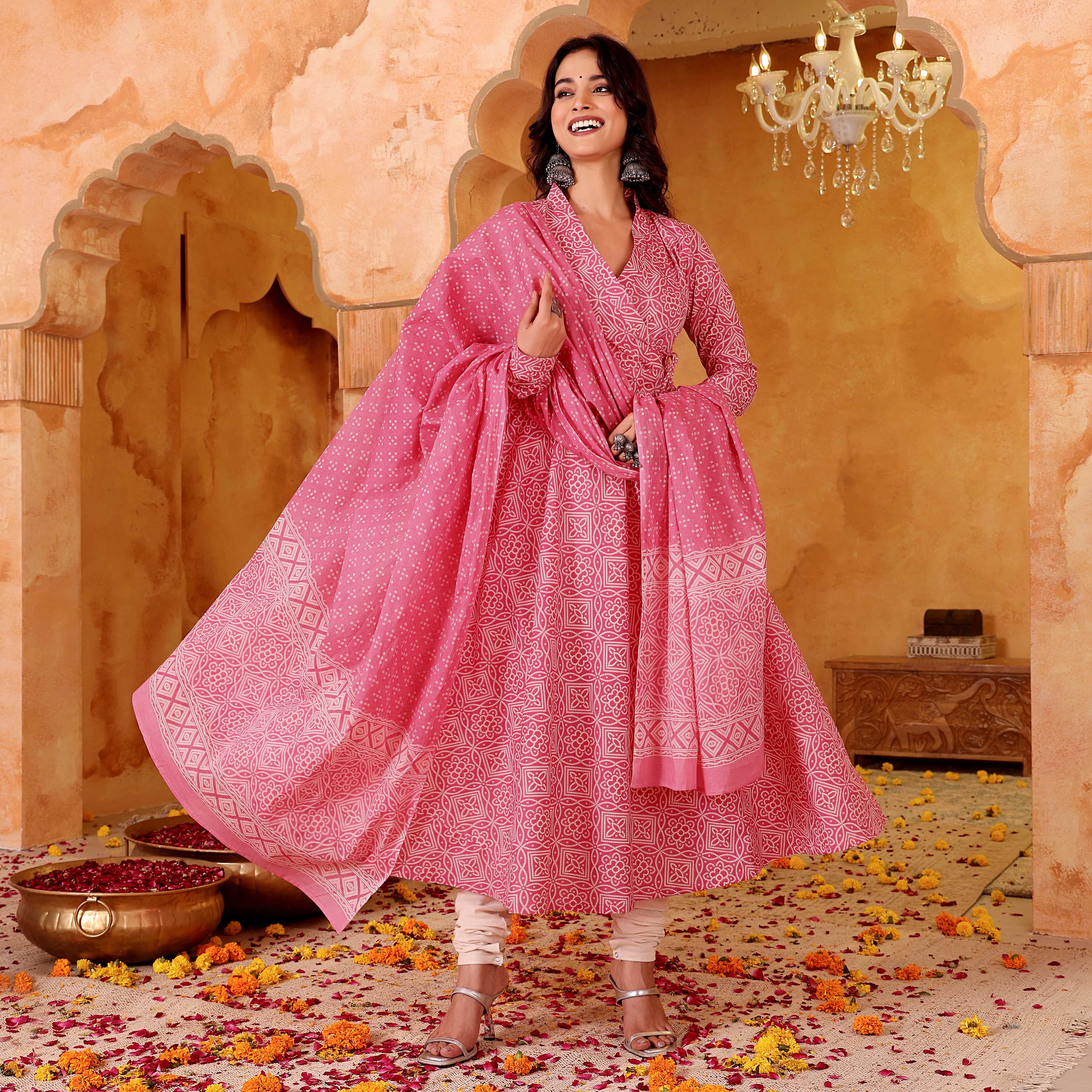 Rekha Pink Cotton Set