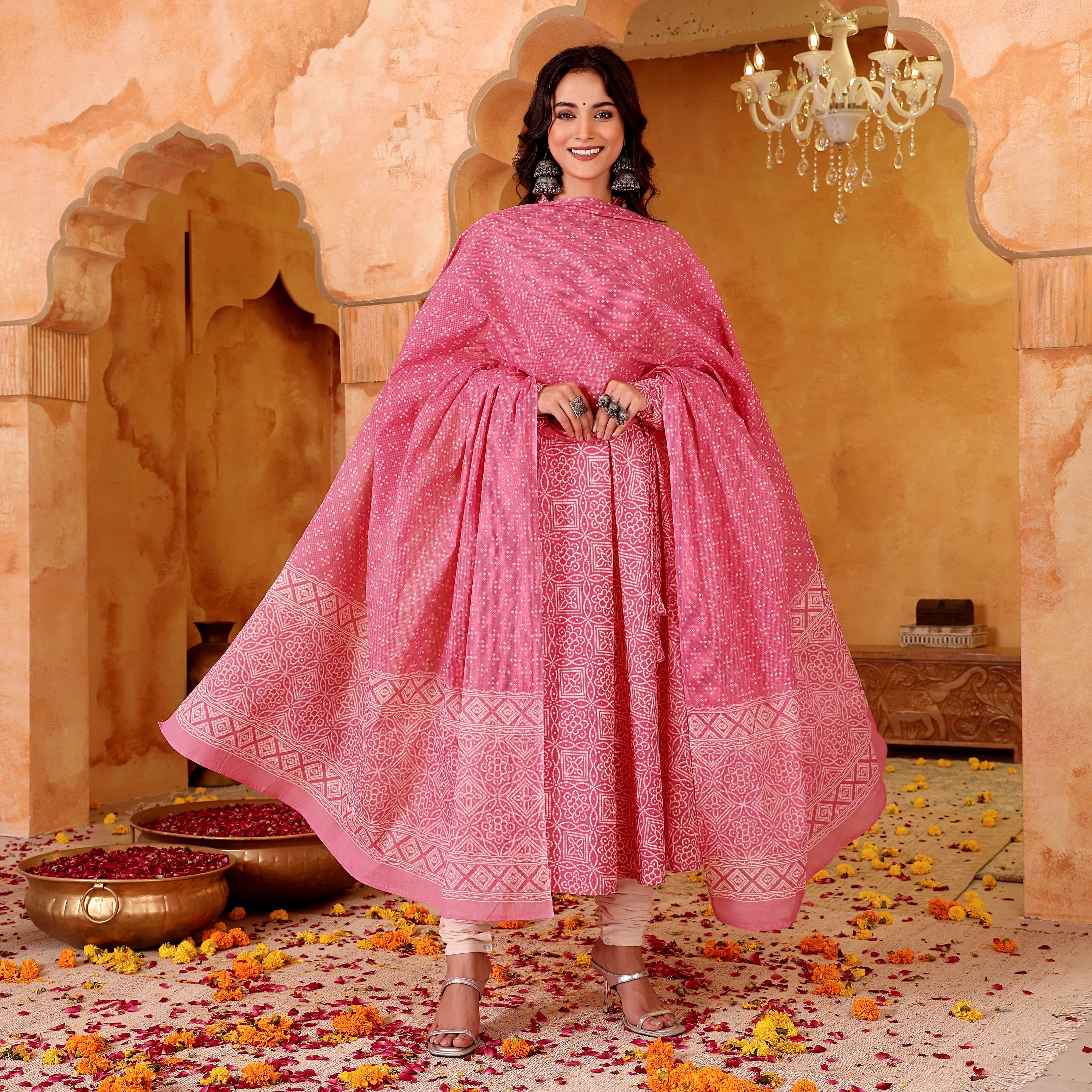 Rekha Pink Cotton Set