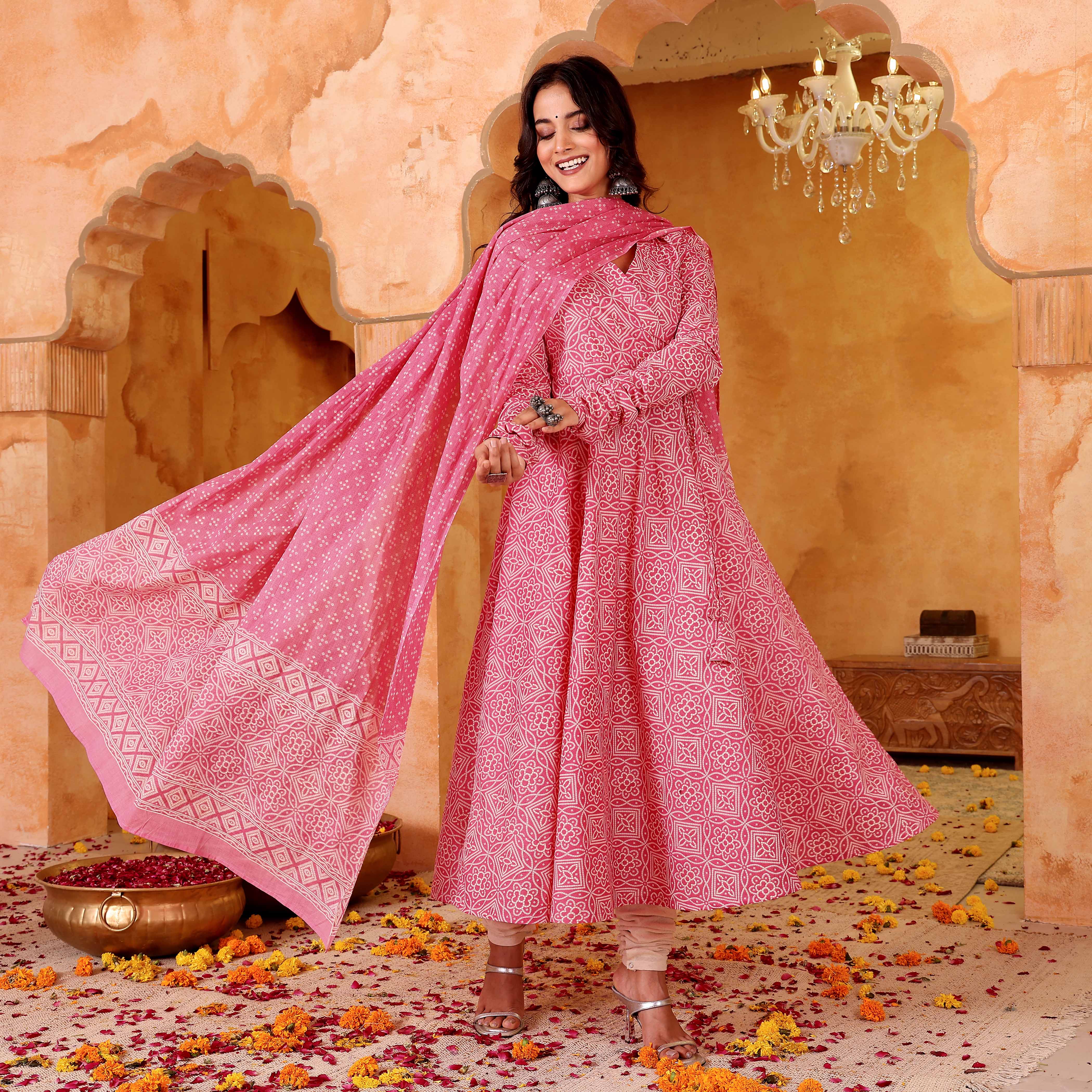 Rekha Pink Cotton Set