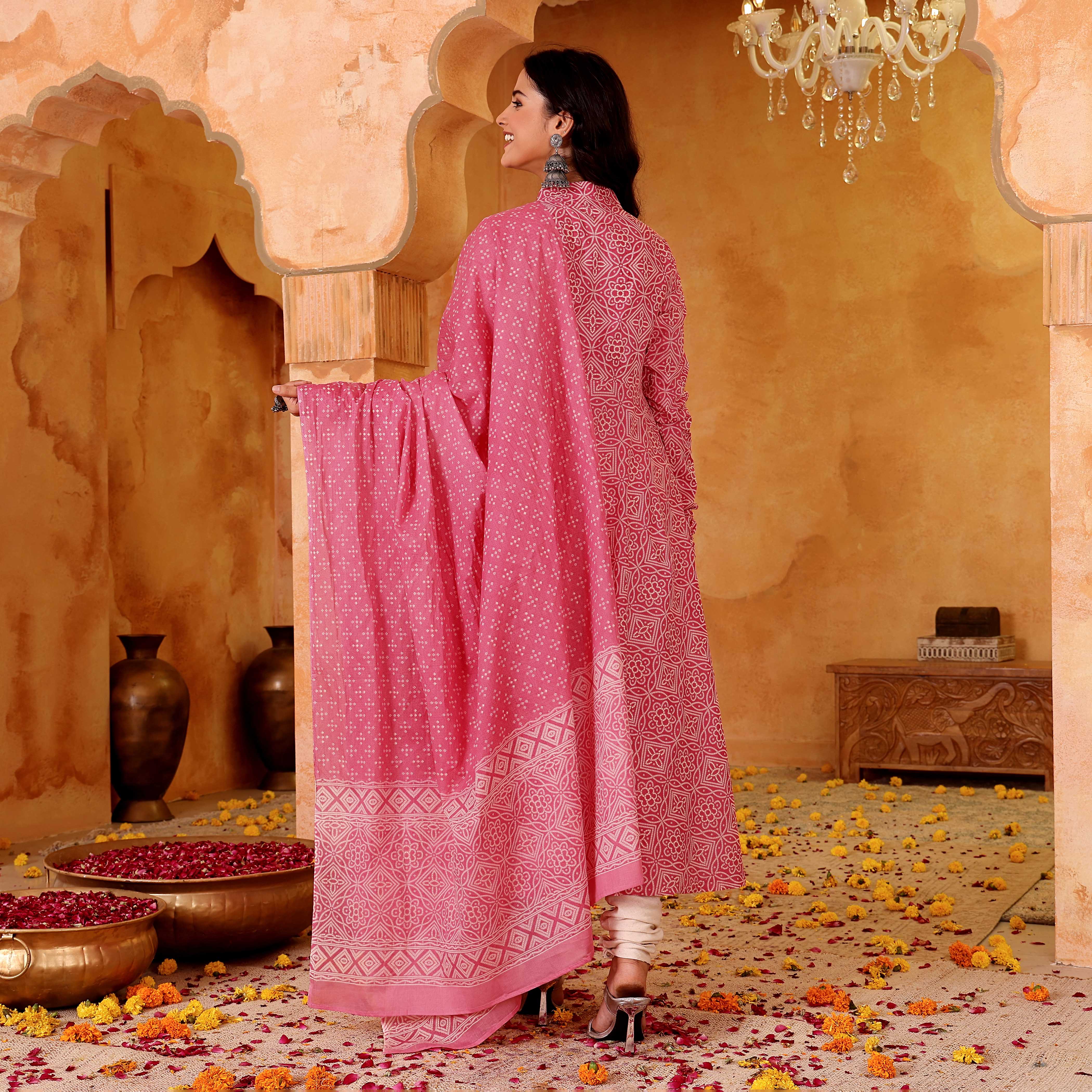 Rekha Pink Cotton Set