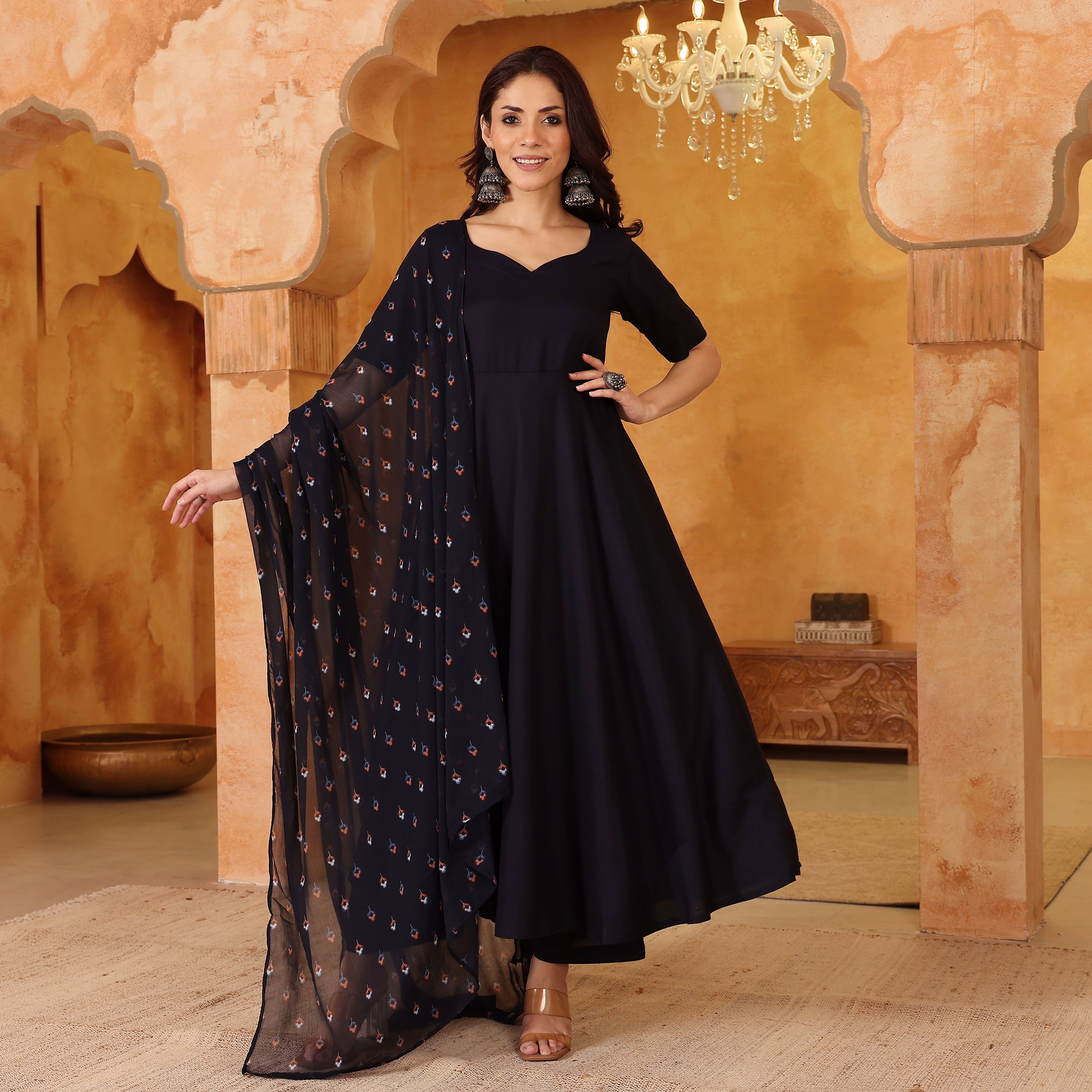 Ranaya Blue Rayon Set