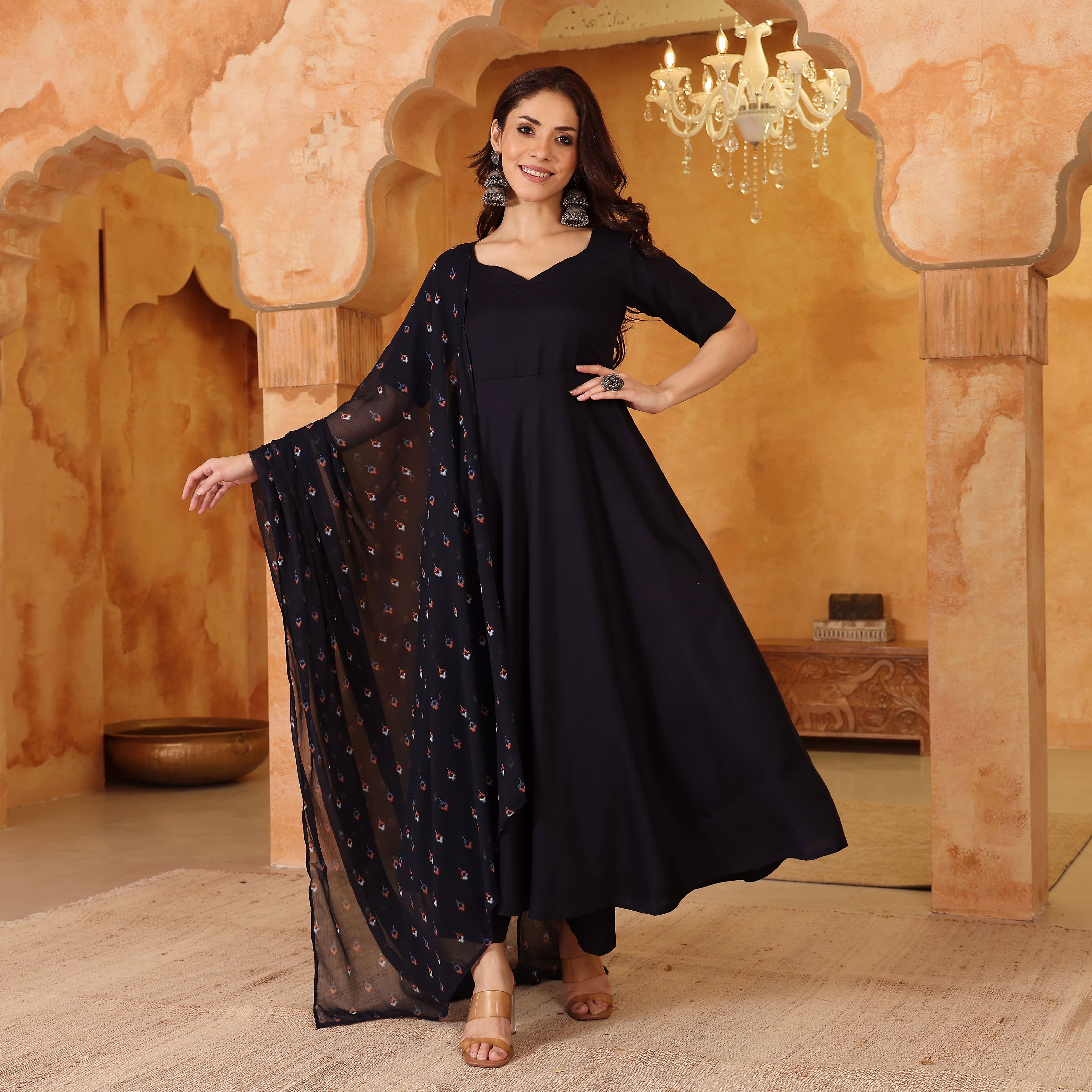 Ranaya Blue Rayon Set