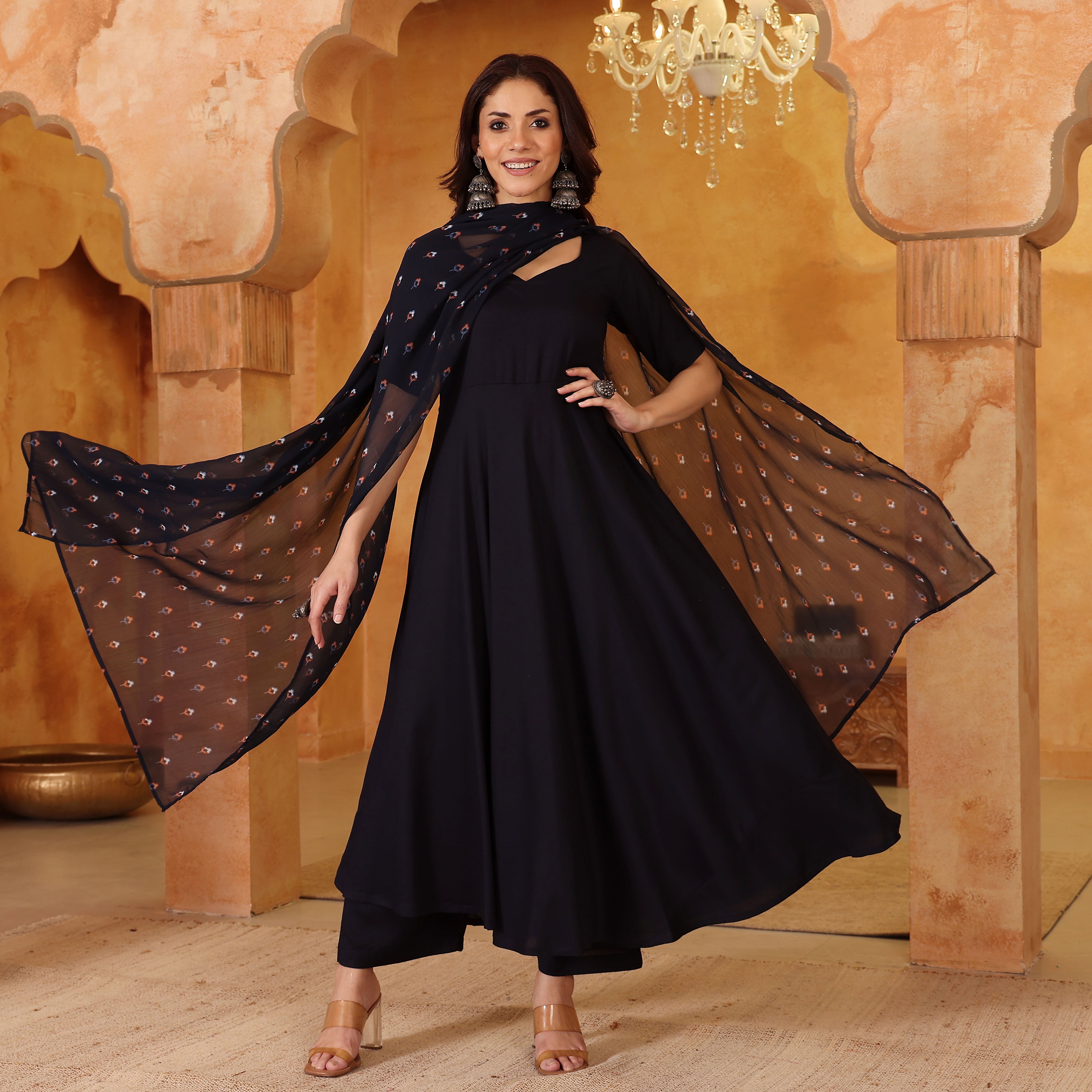 Ranaya Blue Rayon Set