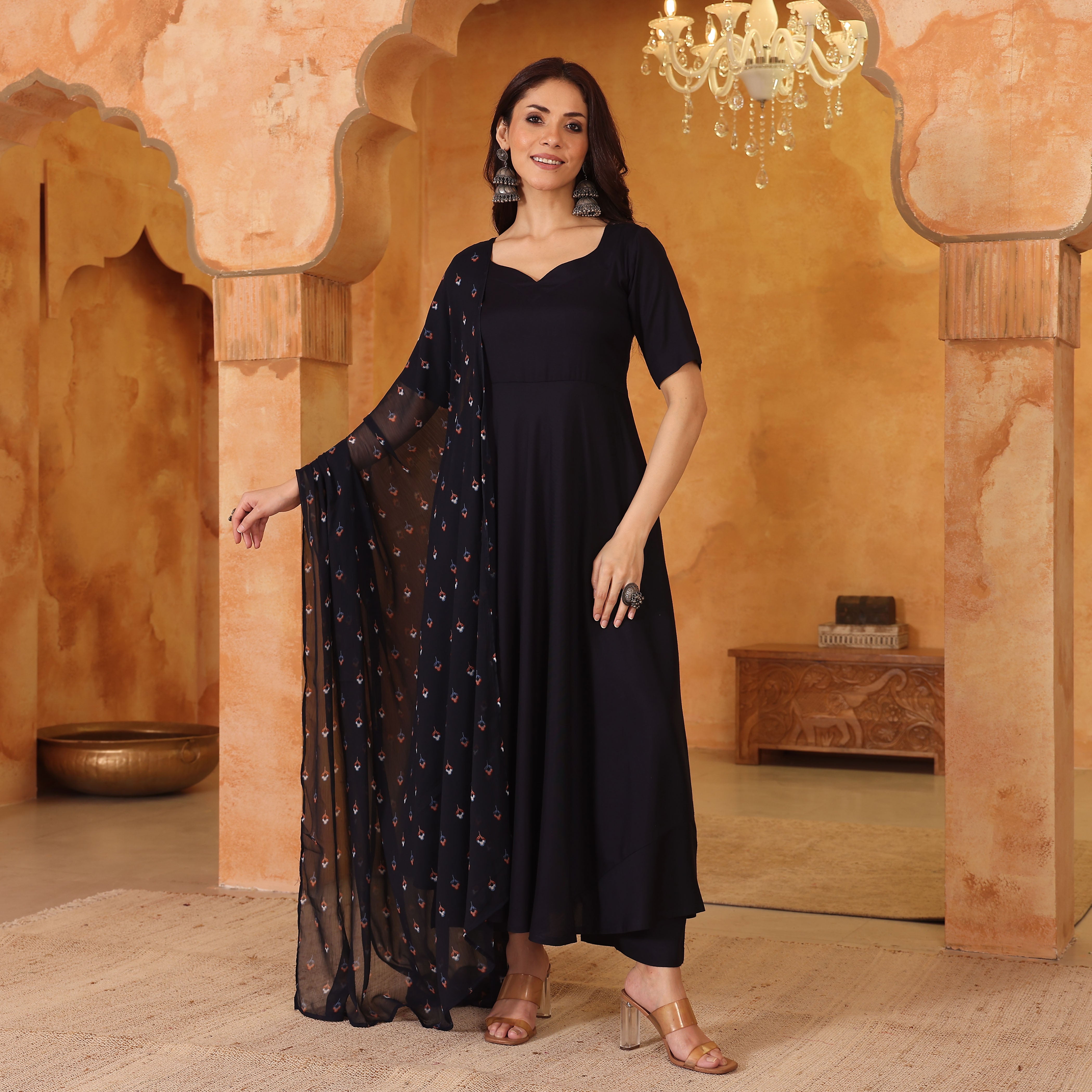 Ranaya Blue Rayon Set