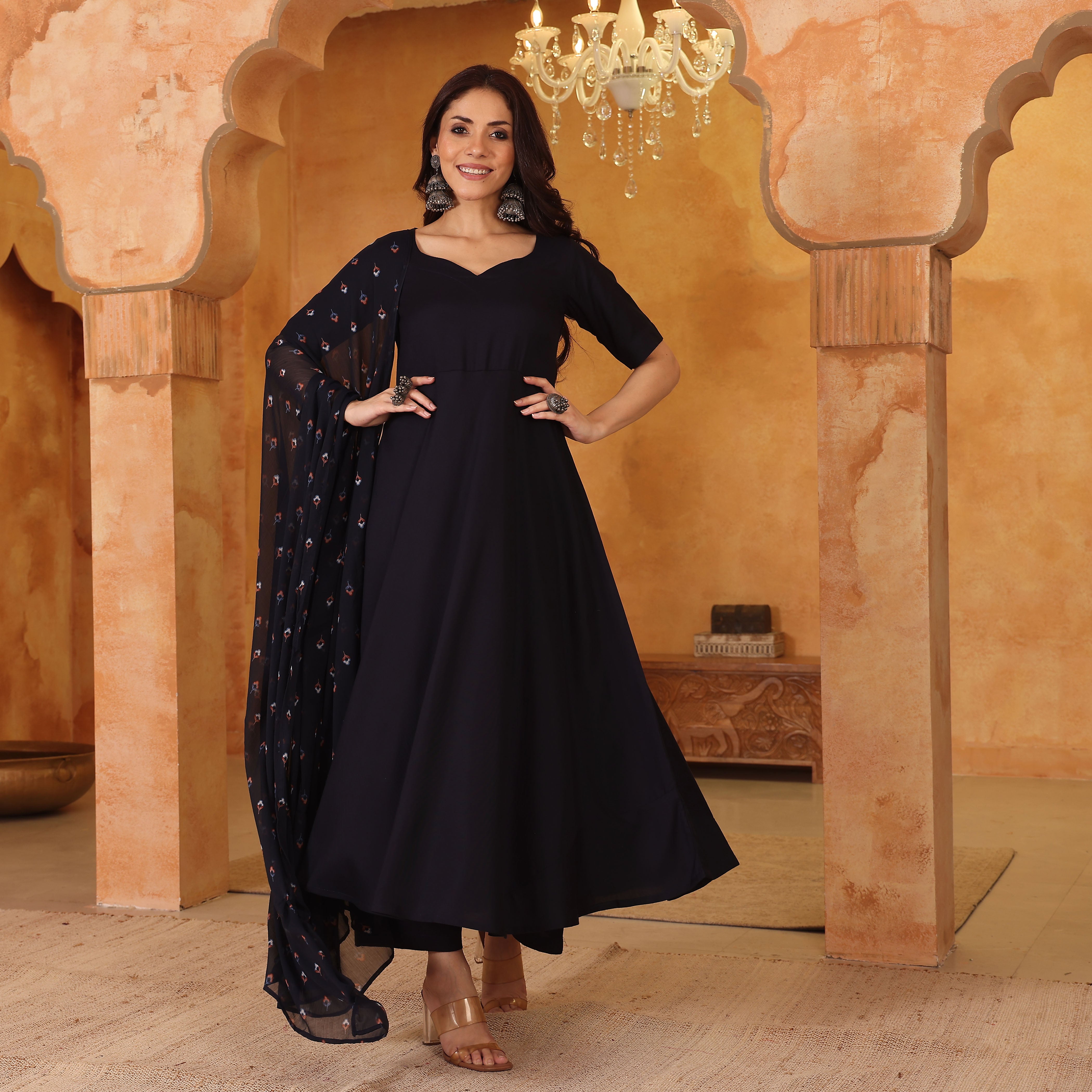 Ranaya Blue Rayon Set