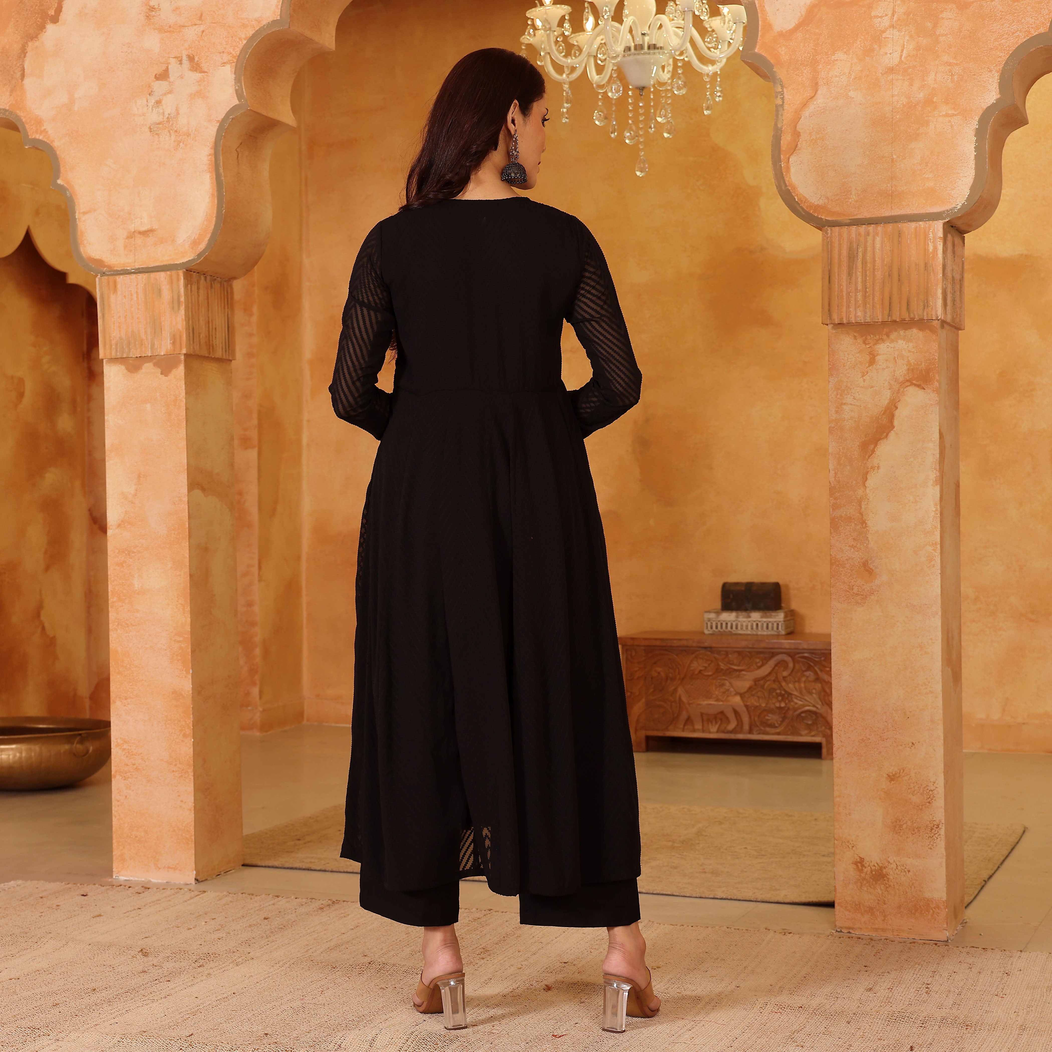 Nysa Black Georgette Kurta