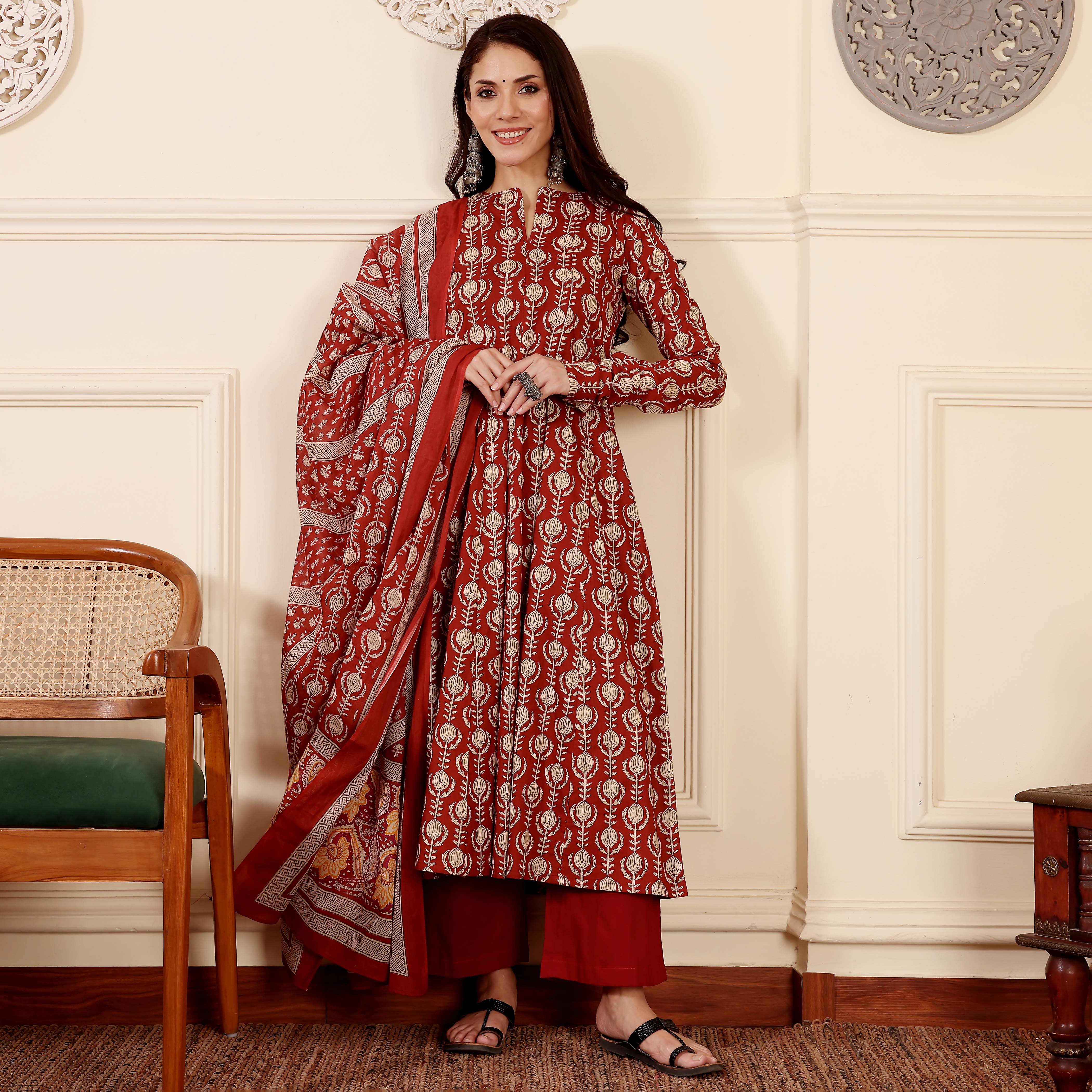 Red Amohika Cotton Set