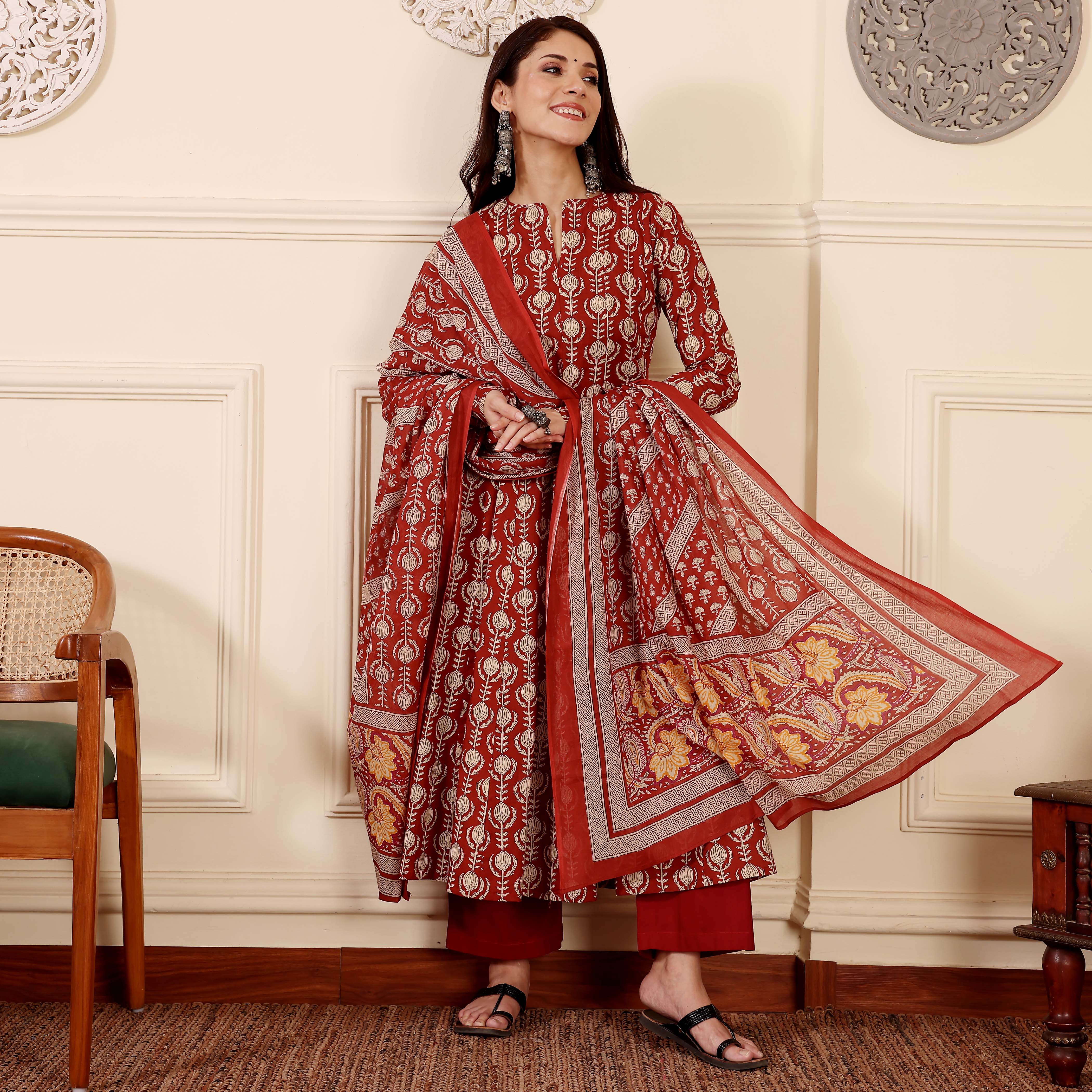 Red Amohika Cotton Set