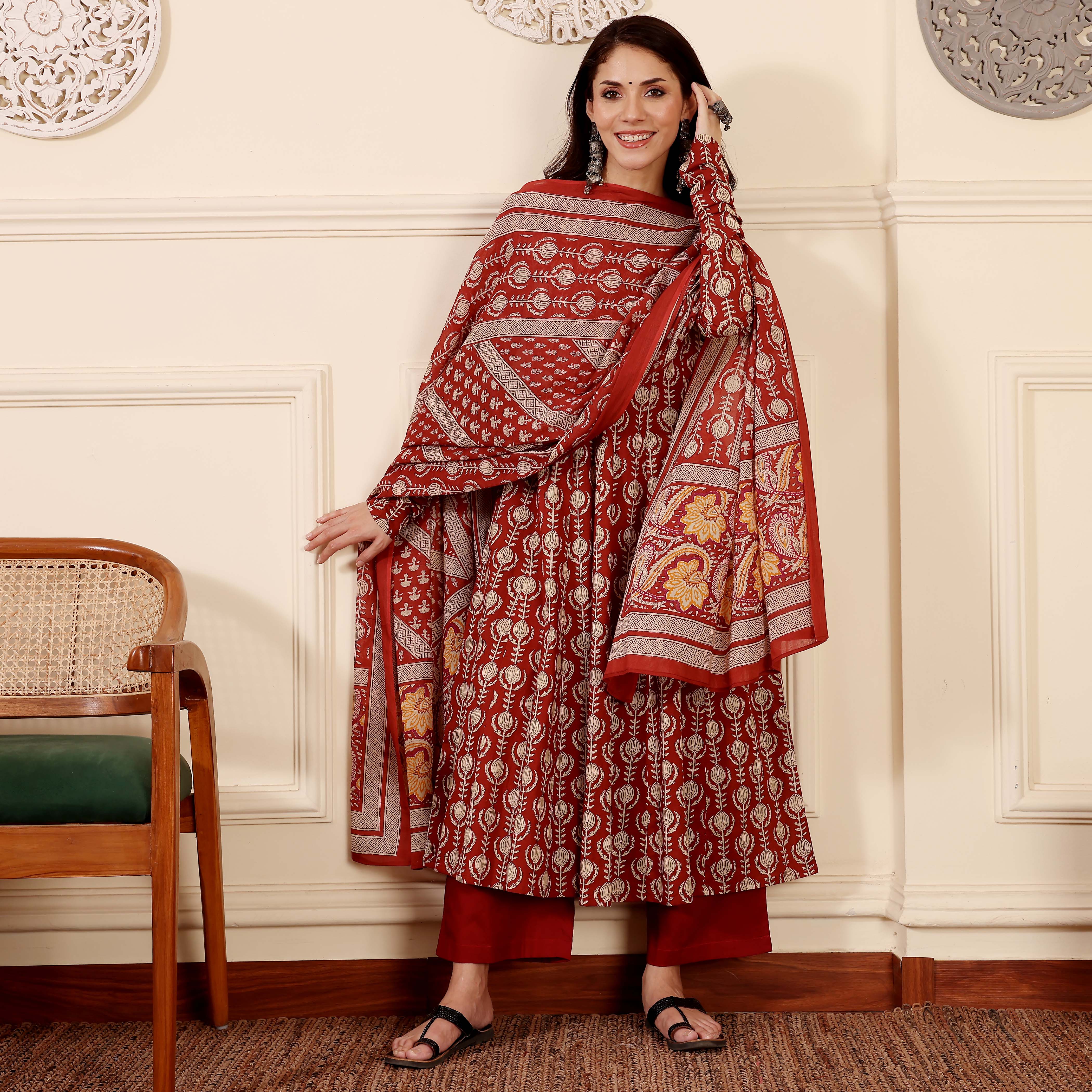 Red Amohika Cotton Set