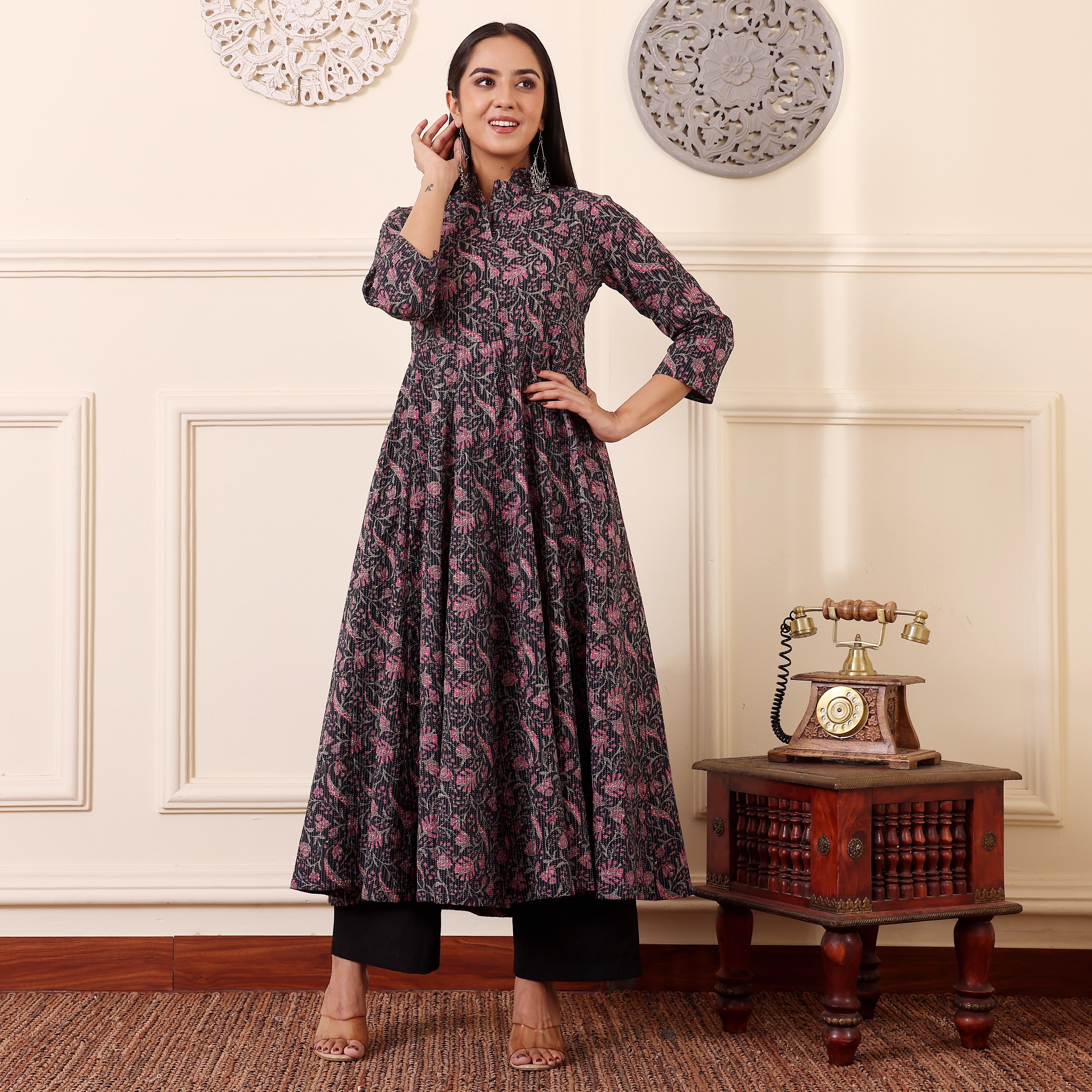 Faina Kantha Cotton Kurta