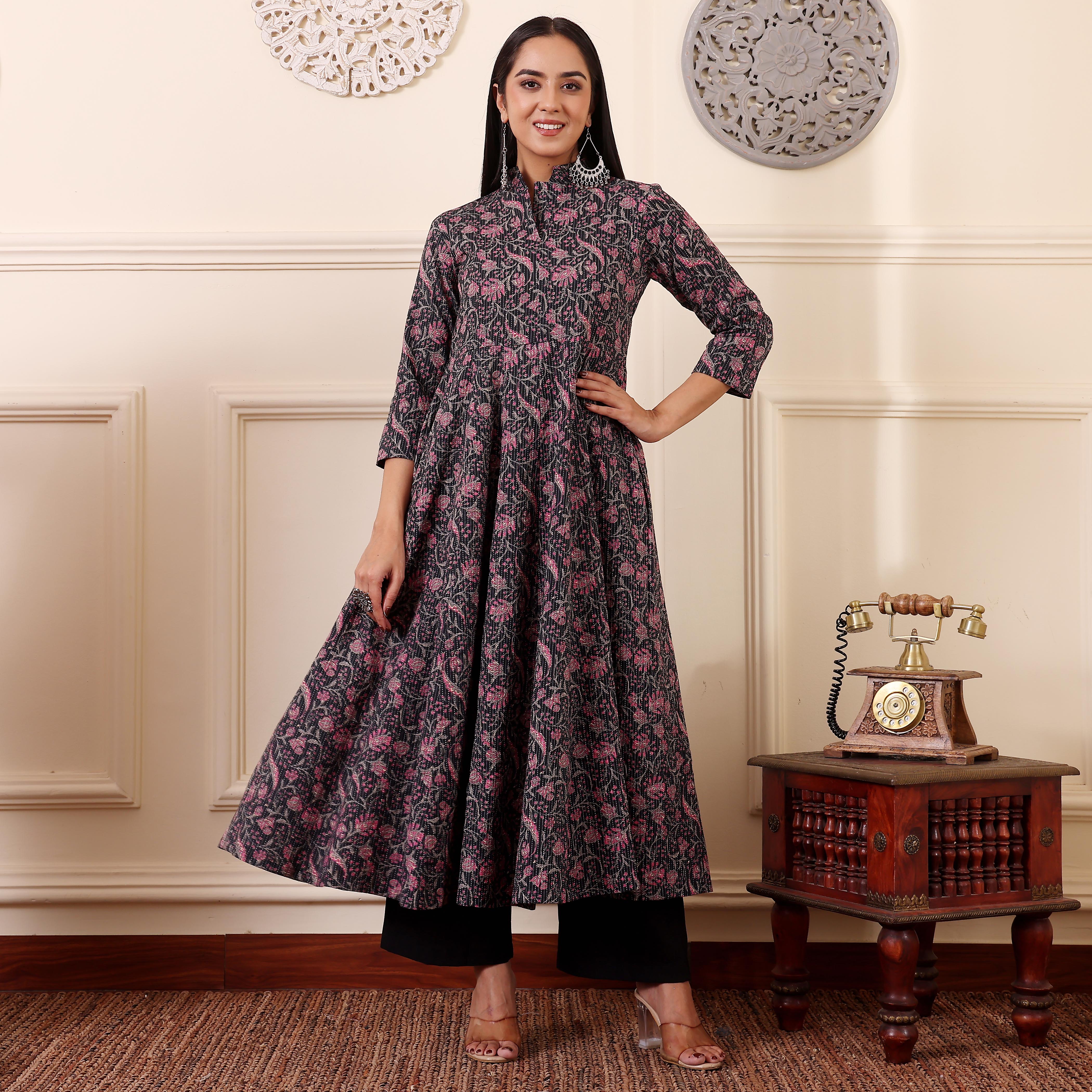 Faina Kantha Cotton Kurta