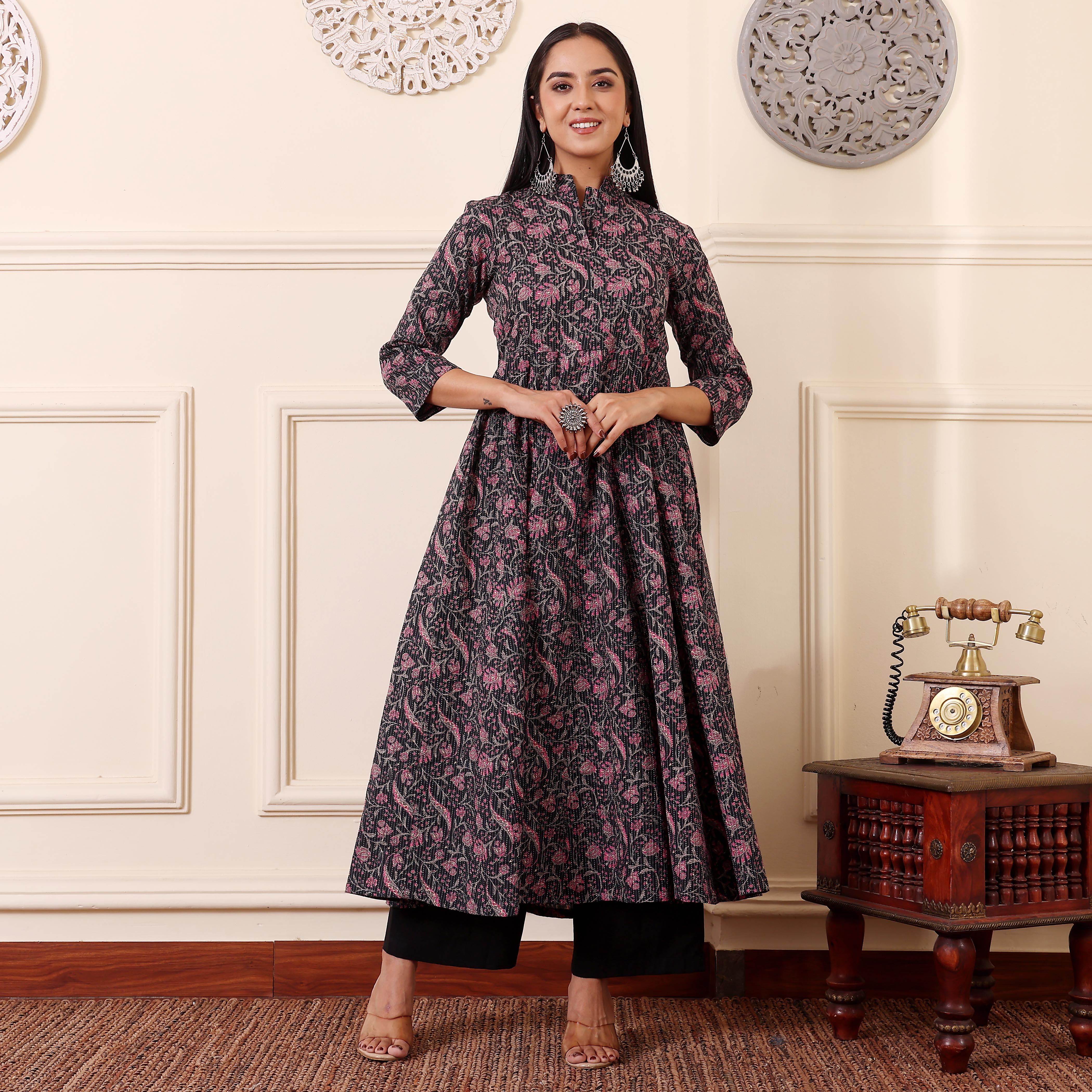 Faina Kantha Cotton Kurta