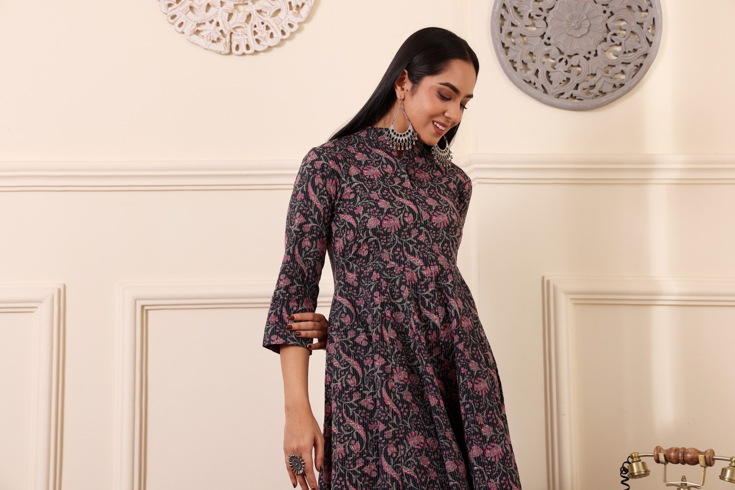 Faina Kantha Cotton Kurta