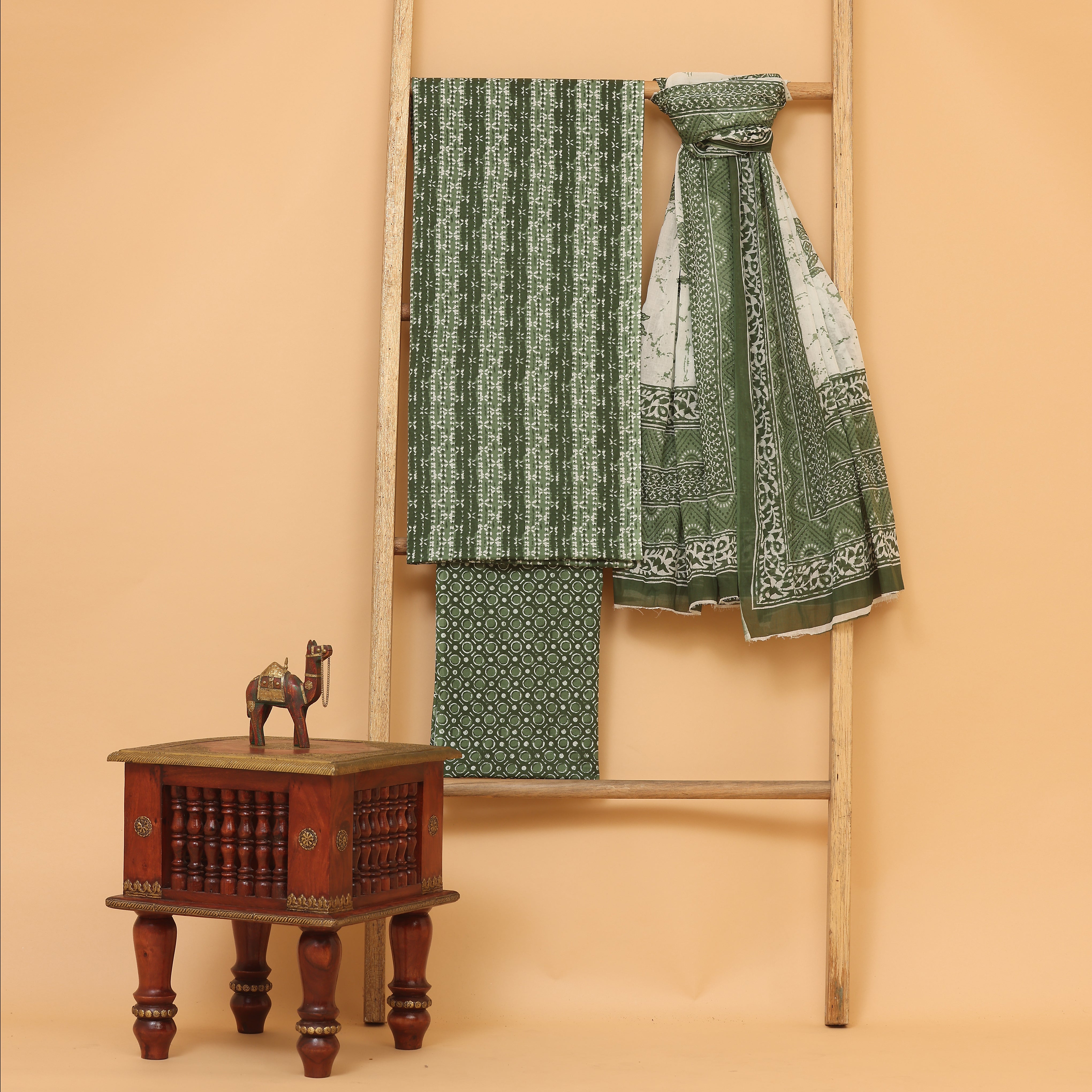 Mariam Tree hand block printed cotton  unstitched Suit set