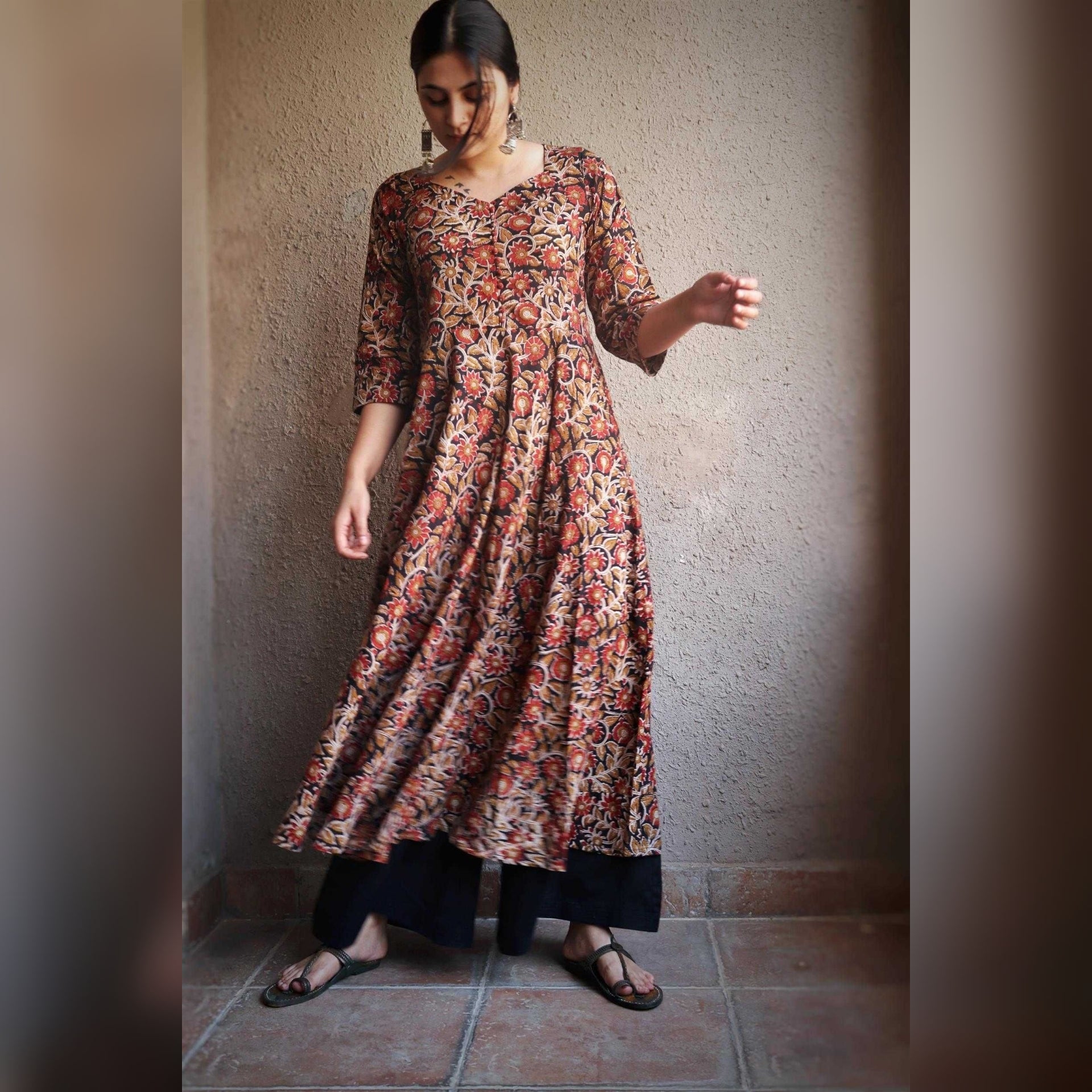 Seher Kalamkari Gher Long Kurta